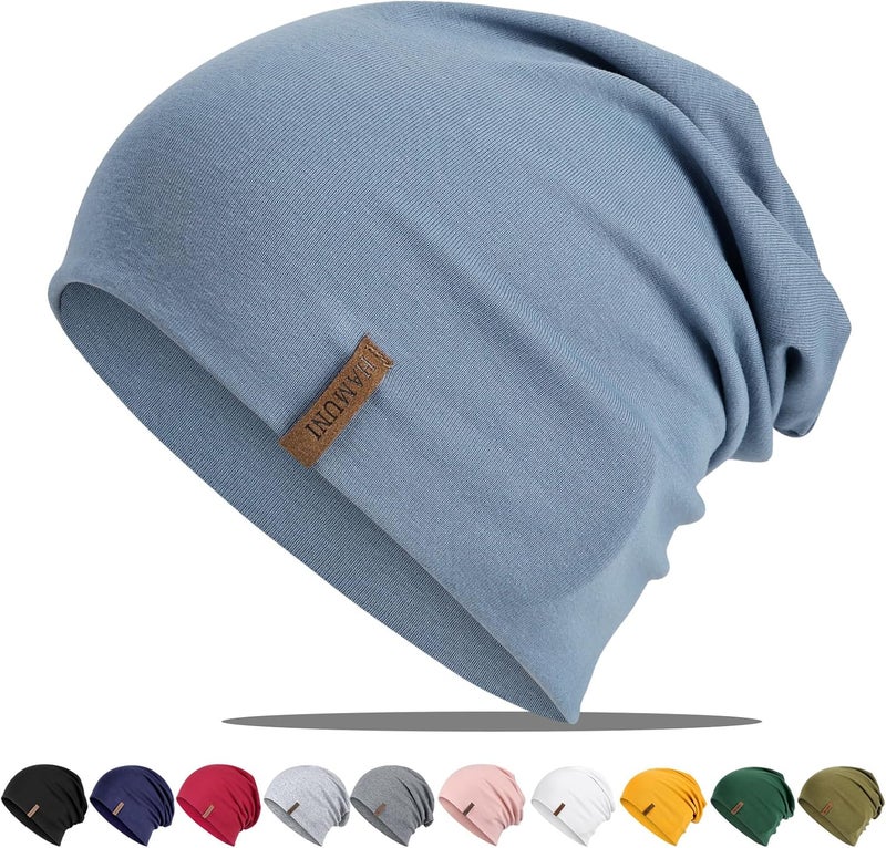HAMUNI Slouchy Beanie for Women Cotton Beanies Hats Men Lightweight Soft Chemo Headwear Warm Skull Cap for All Seasons - Image 1
